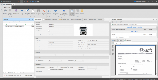 bluecargo-Speditionssoftware-Fuhrparkverwaltung